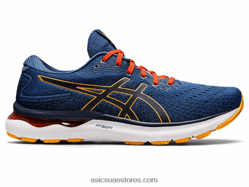 Asics أزرق منتصف الليل / الحمضيات نيمبوس جل 24 2N24DJ1197