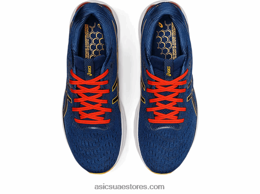 Asics أزرق منتصف الليل / الحمضيات نيمبوس جل 24 2N24DJ1197