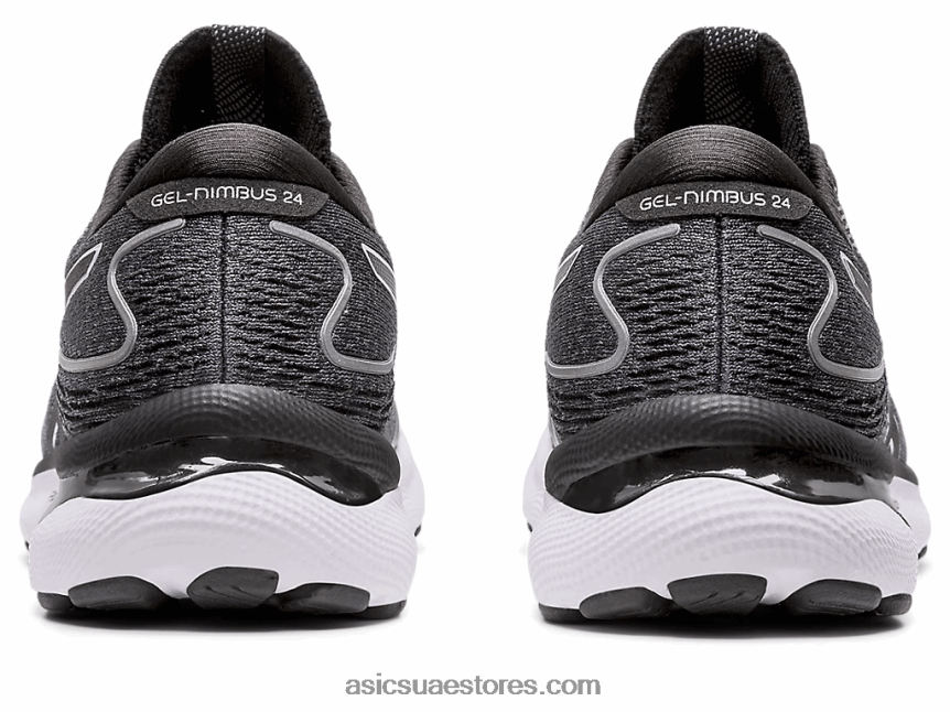 Asics أسود / أبيض هلام نيمبوس 24 عريض للغاية 2N24DJ1466
