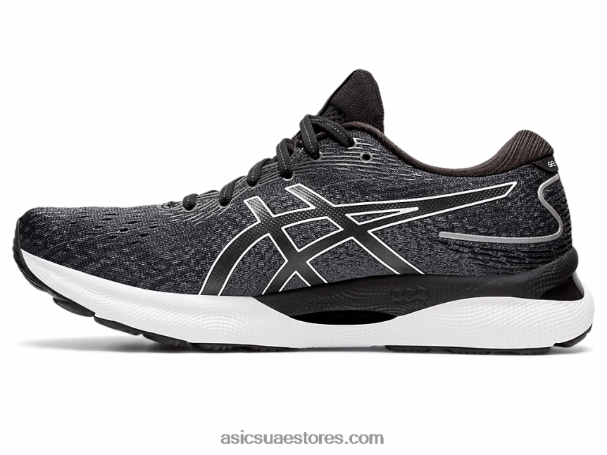 Asics أسود / أبيض هلام نيمبوس 24 عريض 2N24DJ1471