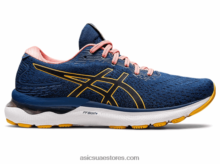 Asics منتصف الليل الأزرق / النمر الأصفر نيمبوس جل 24 2N24DJ2667