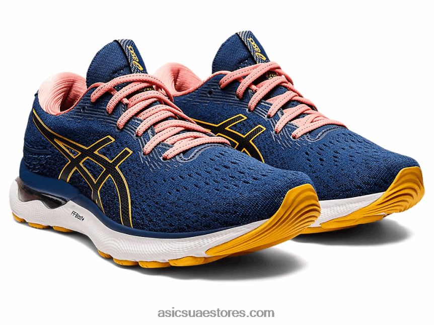 Asics منتصف الليل الأزرق / النمر الأصفر نيمبوس جل 24 2N24DJ2667