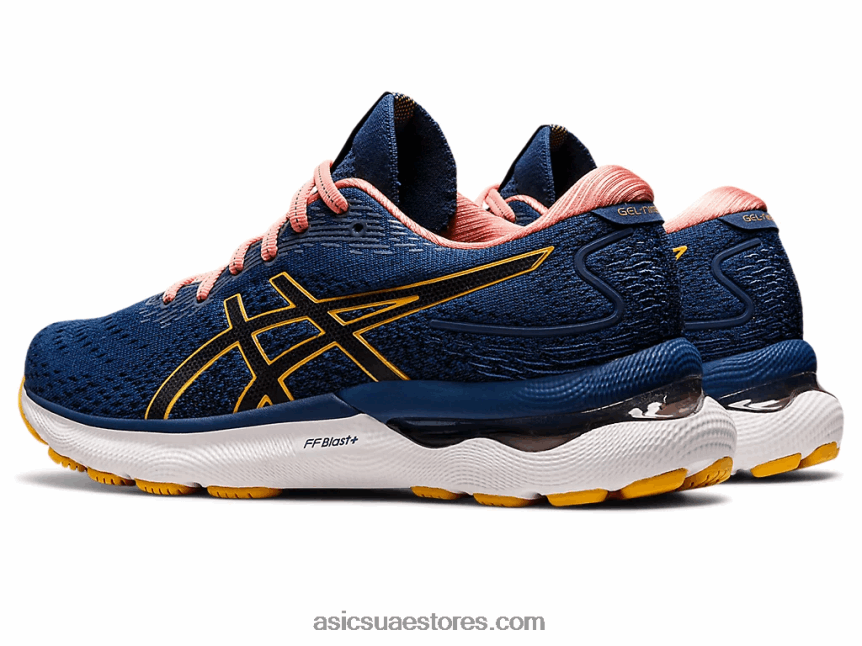 Asics منتصف الليل الأزرق / النمر الأصفر نيمبوس جل 24 2N24DJ2667