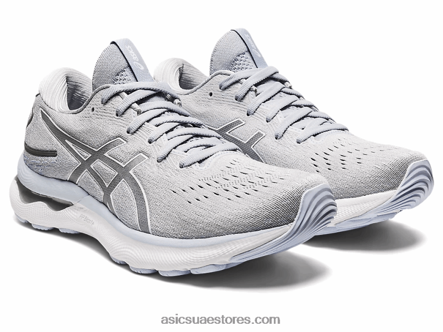 Asics بيدمونت رمادي / أبيض هلام نيمبوس 24 عريض 2N24DJ2960