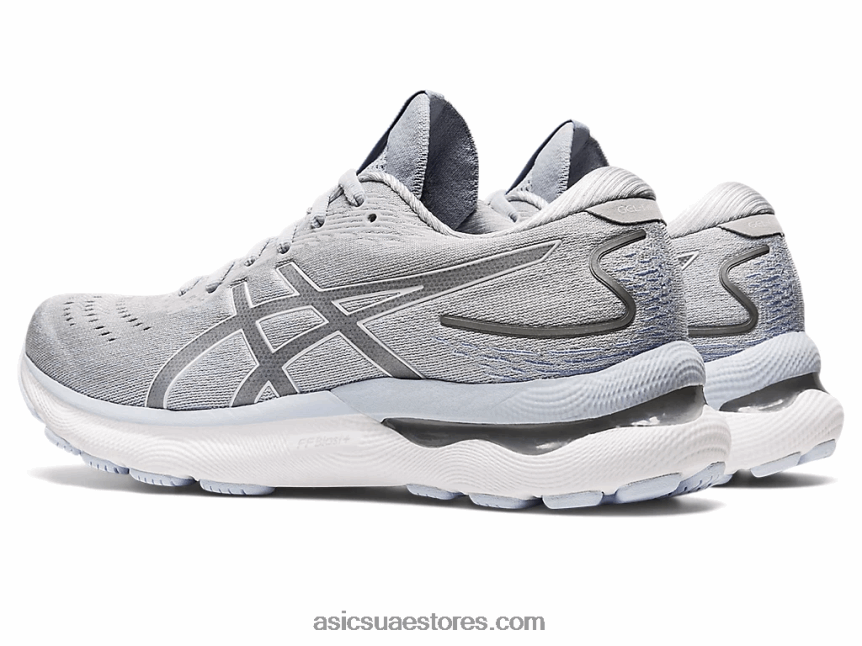 Asics بيدمونت رمادي / أبيض هلام نيمبوس 24 عريض 2N24DJ2960