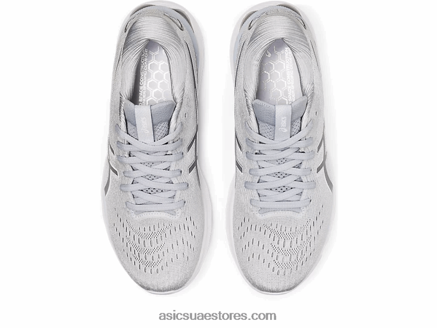 Asics بيدمونت رمادي / أبيض هلام نيمبوس 24 عريض 2N24DJ2960