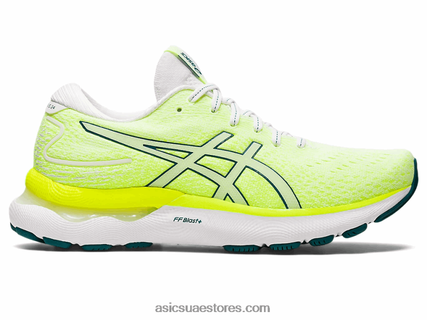 Asics أبيض / صنوبر مخملي نيمبوس جل 24 2N24DJ2974