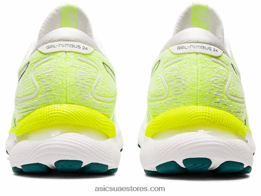 Asics أبيض / صنوبر مخملي نيمبوس جل 24 2N24DJ2974