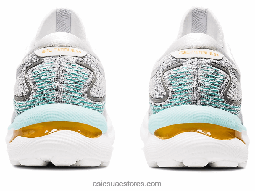 Asics أبيض / فضي نقي نيمبوس جل 24 2N24DJ3234