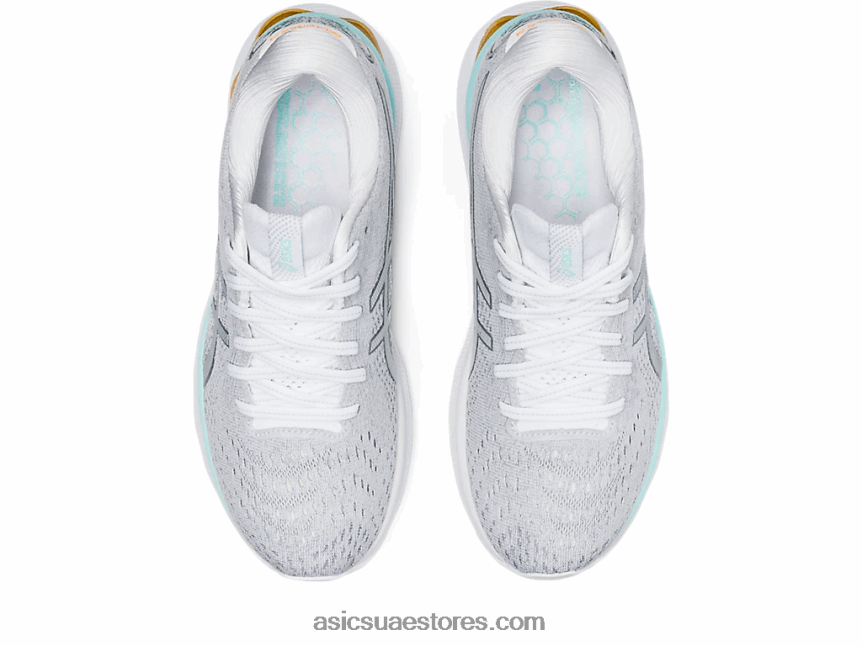 Asics أبيض / فضي نقي نيمبوس جل 24 2N24DJ3234