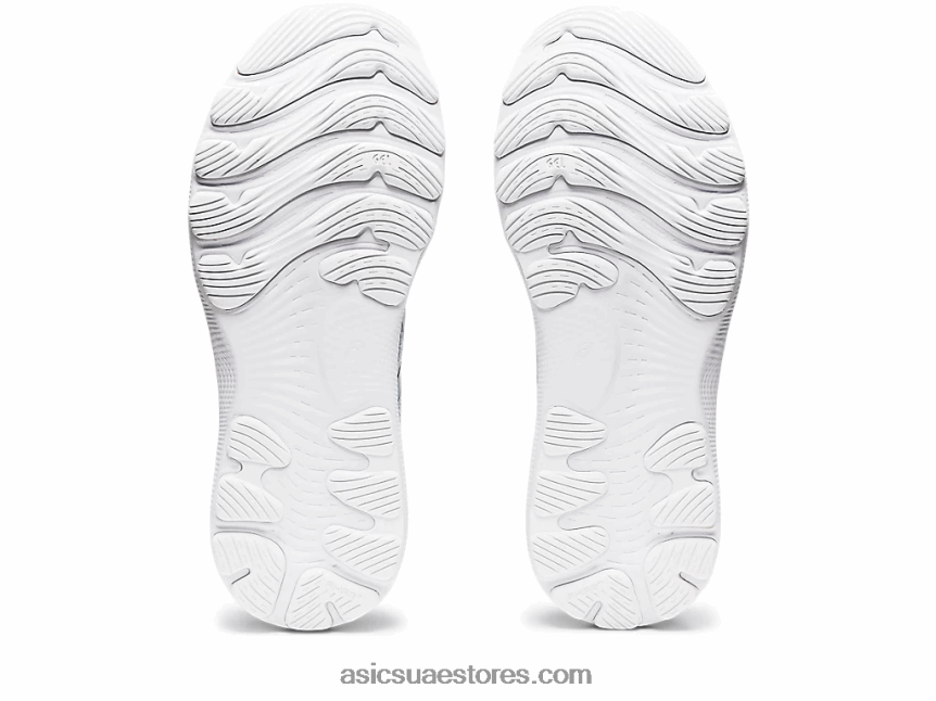Asics أبيض / فضي نقي نيمبوس جل 24 2N24DJ3234