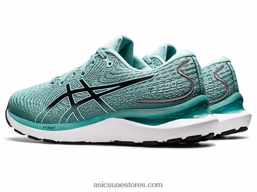 Asics واحة خضراء / سوداء هلام الركام 24 عريض 2N24DJ3249