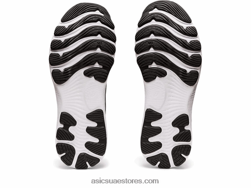 Asics أسود / فضي نقي هلام نيمبوس 24 عريض 2N24DJ3426