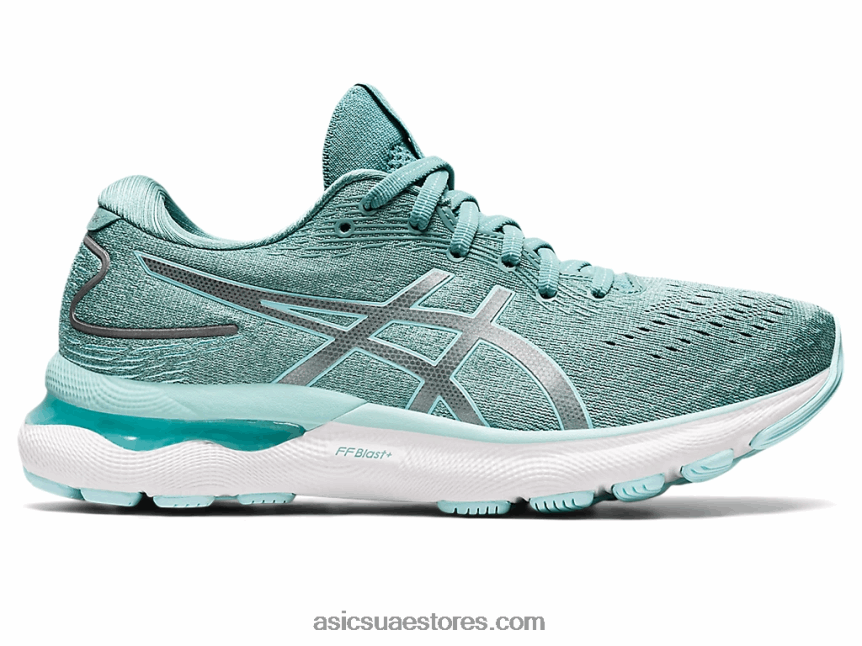 Asics حكيم / أزرق واضح هلام نيمبوس 24 عريض 2N24DJ3428