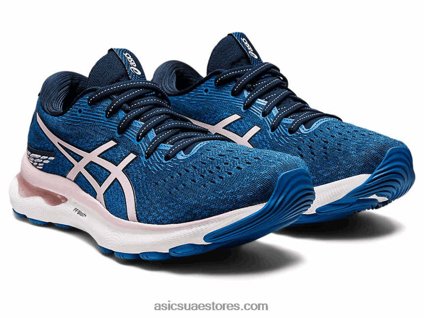 Asics الأزرق الفرنسي / بالكاد ارتفع هلام نيمبوس 24 عريض 2N24DJ3430
