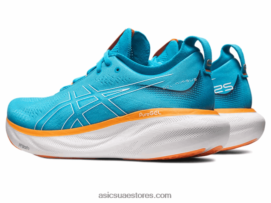 Asics الجزيرة الزرقاء / الشمس الخوخ جل نيمبوس 25 2N24DJ10