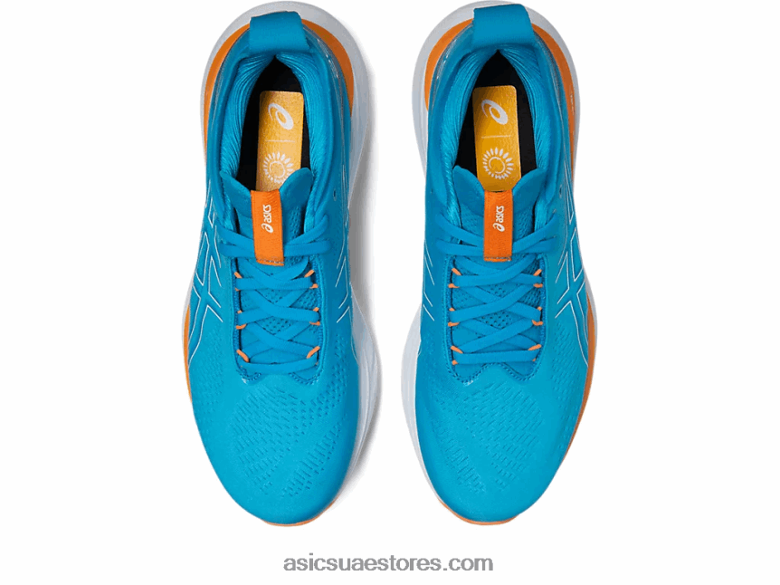 Asics الجزيرة الزرقاء / الشمس الخوخ جل نيمبوس 25 2N24DJ10