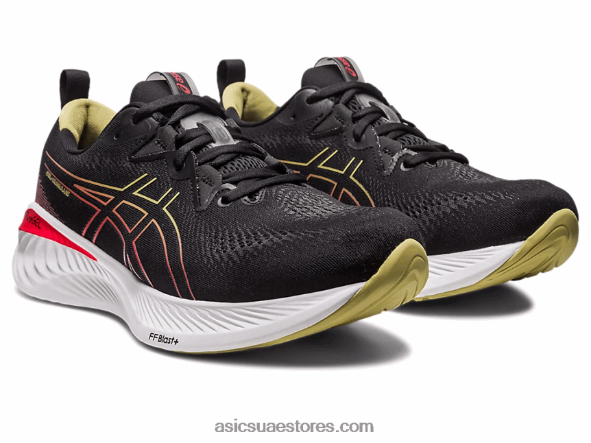 Asics أسود / أحمر كهربائي جل الركام 25 2N24DJ123