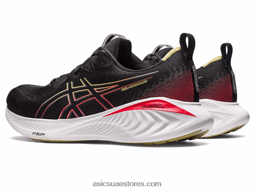 Asics أسود / أحمر كهربائي جل الركام 25 2N24DJ123