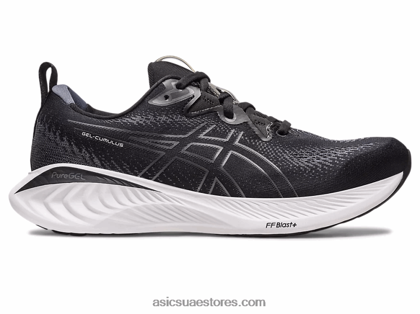Asics أسود / رمادي الناقل هلام الركام 25 عريض 2N24DJ127