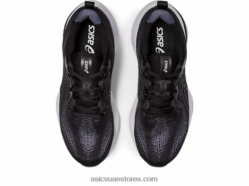Asics أسود / رمادي الناقل هلام الركام 25 عريض 2N24DJ127