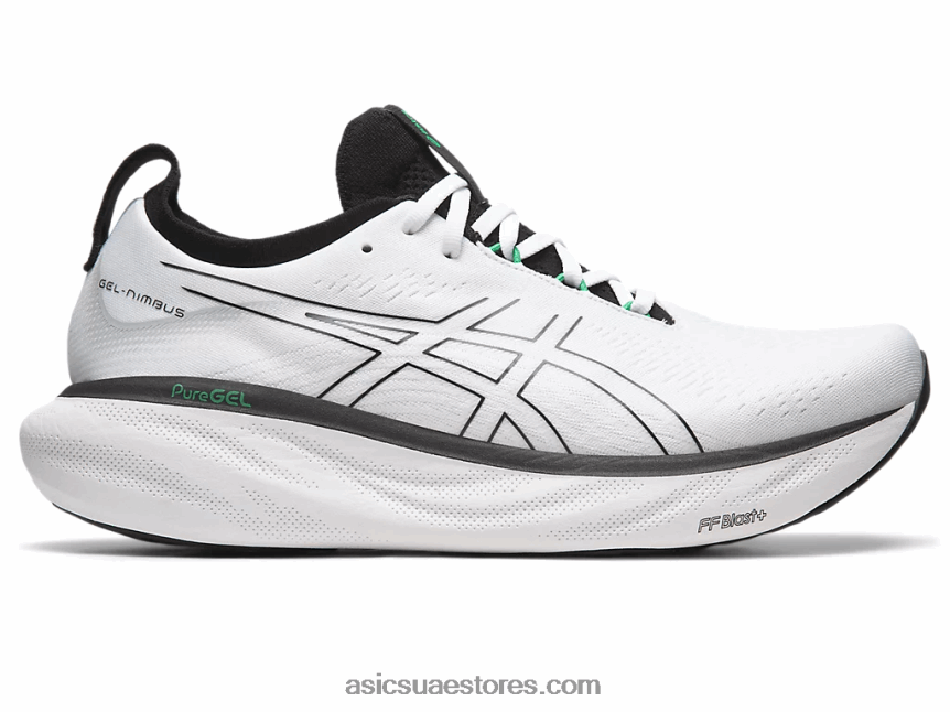 Asics أبيض أسود جل نيمبوس 25 2N24DJ180