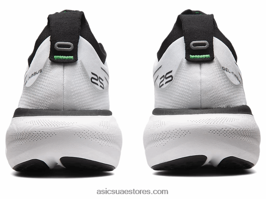 Asics أبيض أسود جل نيمبوس 25 2N24DJ180