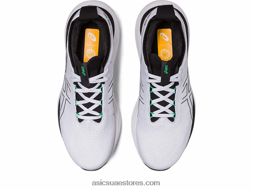 Asics أبيض أسود جل نيمبوس 25 2N24DJ180