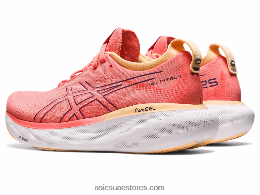 Asics البابايا / الأرجواني المتربة جل نيمبوس 25 2N24DJ2149