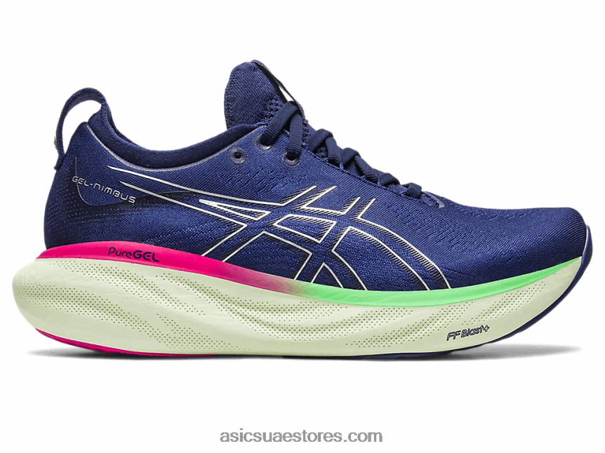 Asics أزرق نيلي / فضي نقي جل نيمبوس 25 2N24DJ2373