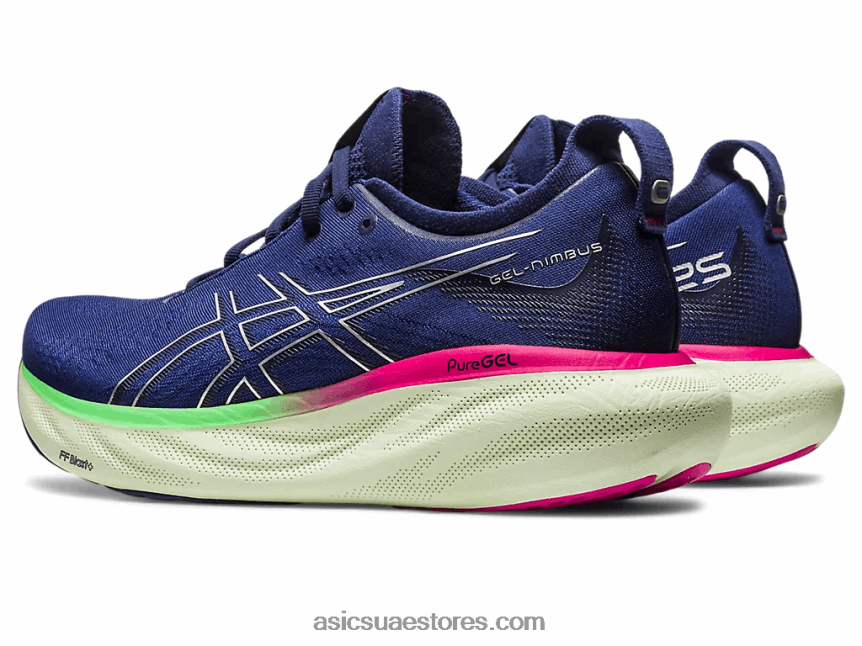 Asics أزرق نيلي / فضي نقي جل نيمبوس 25 2N24DJ2373