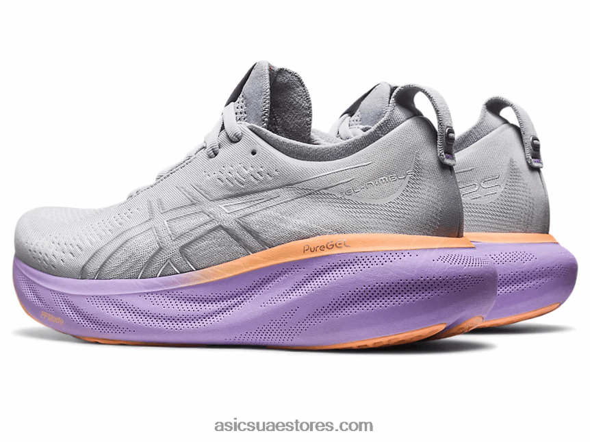 Asics الرمادي بيدمونت / الفضة النقية هلام نيمبوس 25 عريض 2N24DJ2375