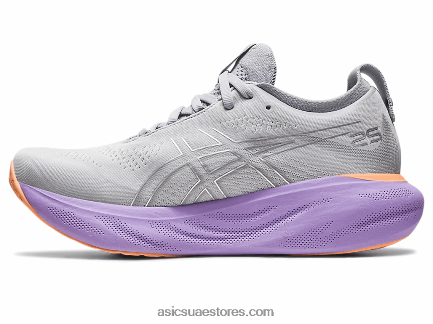 Asics الرمادي بيدمونت / الفضة النقية هلام نيمبوس 25 عريض 2N24DJ2375