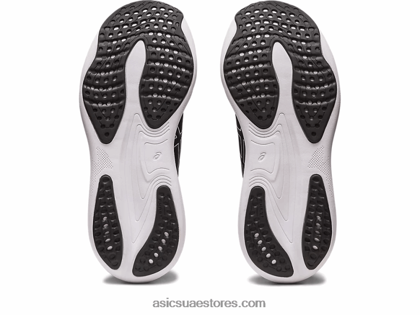 Asics أسود / فضي نقي هلام نيمبوس 25 عريض 2N24DJ2376