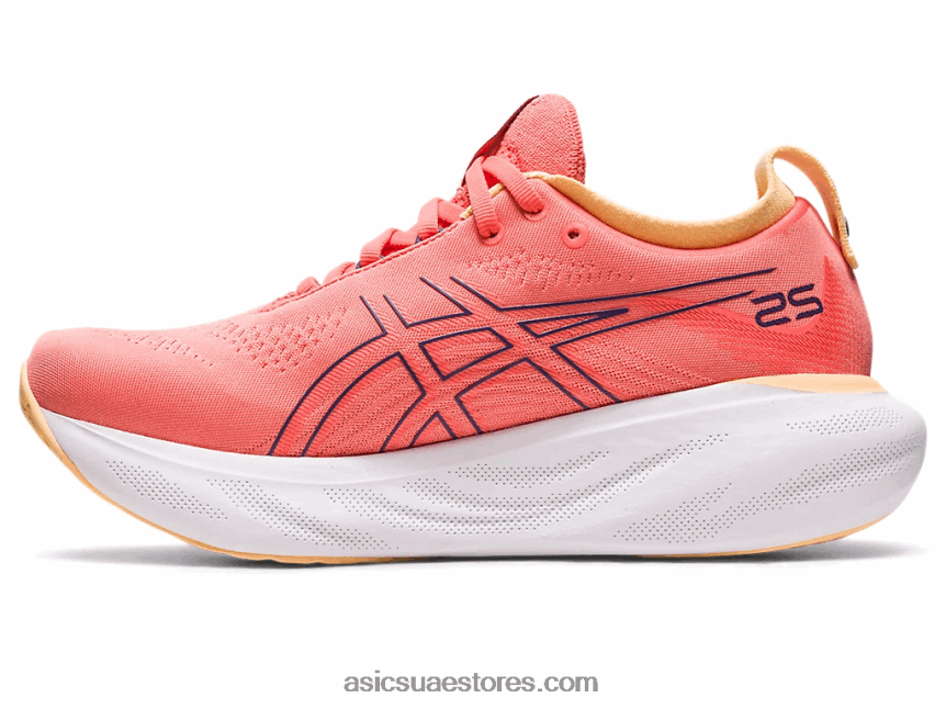 Asics البابايا / الأرجواني المتربة هلام نيمبوس 25 عريض 2N24DJ2377