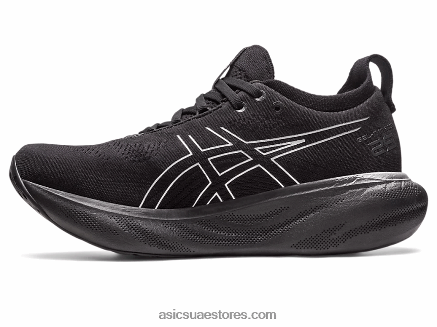 Asics أسود / فضي نقي هلام نيمبوس 25 بلاتين 2N24DJ2379