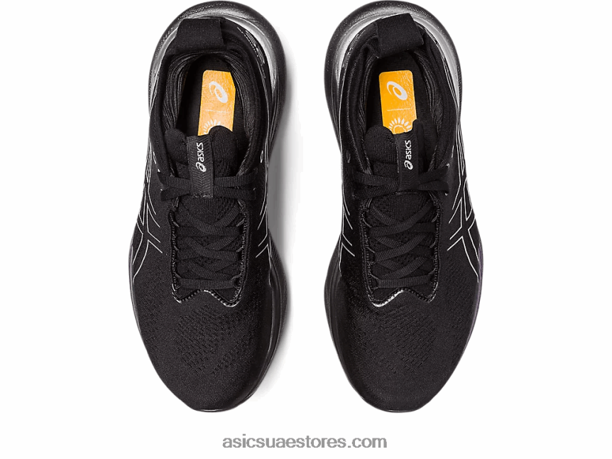 Asics أسود / فضي نقي هلام نيمبوس 25 بلاتين 2N24DJ2379