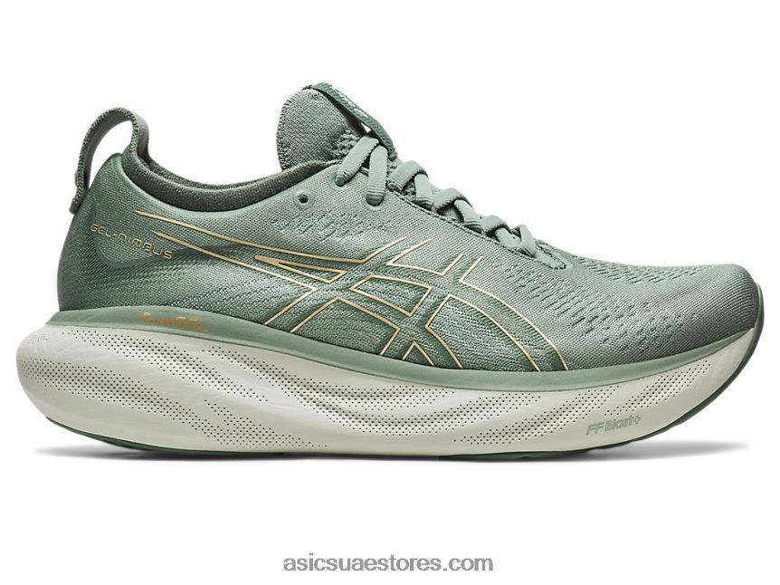 Asics لائحة الرمادي / الشمبانيا جل نيمبوس 25 2N24DJ2380