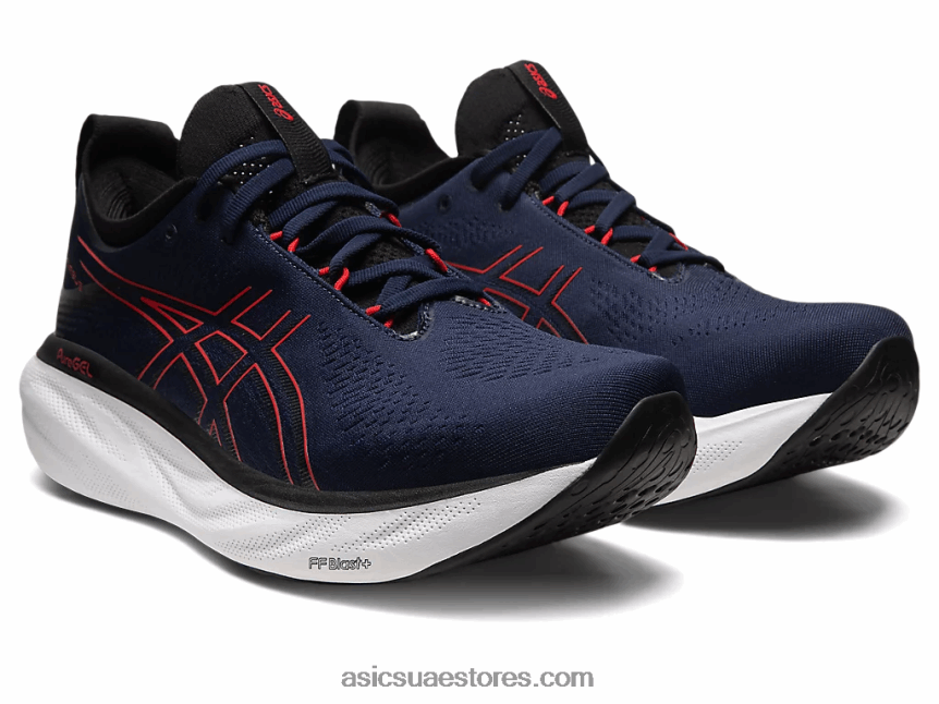 Asics منتصف الليل / أحمر كهربائي جل نيمبوس 25 2N24DJ333