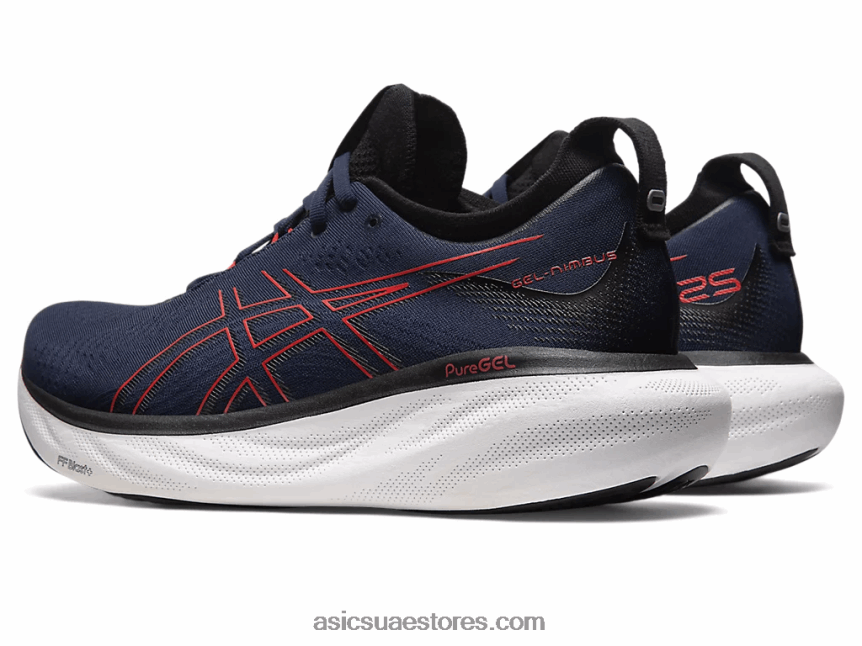 Asics منتصف الليل / أحمر كهربائي جل نيمبوس 25 2N24DJ333