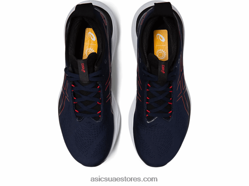 Asics منتصف الليل / أحمر كهربائي جل نيمبوس 25 2N24DJ333