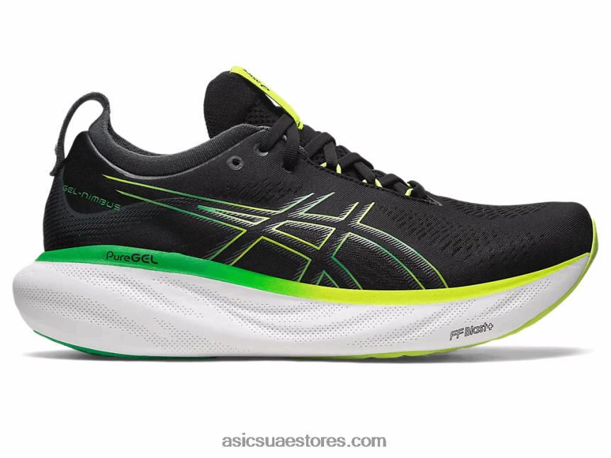 Asics أسود / قشر الليمون جل نيمبوس 25 2N24DJ339