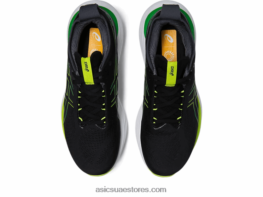 Asics أسود / قشر الليمون جل نيمبوس 25 2N24DJ339