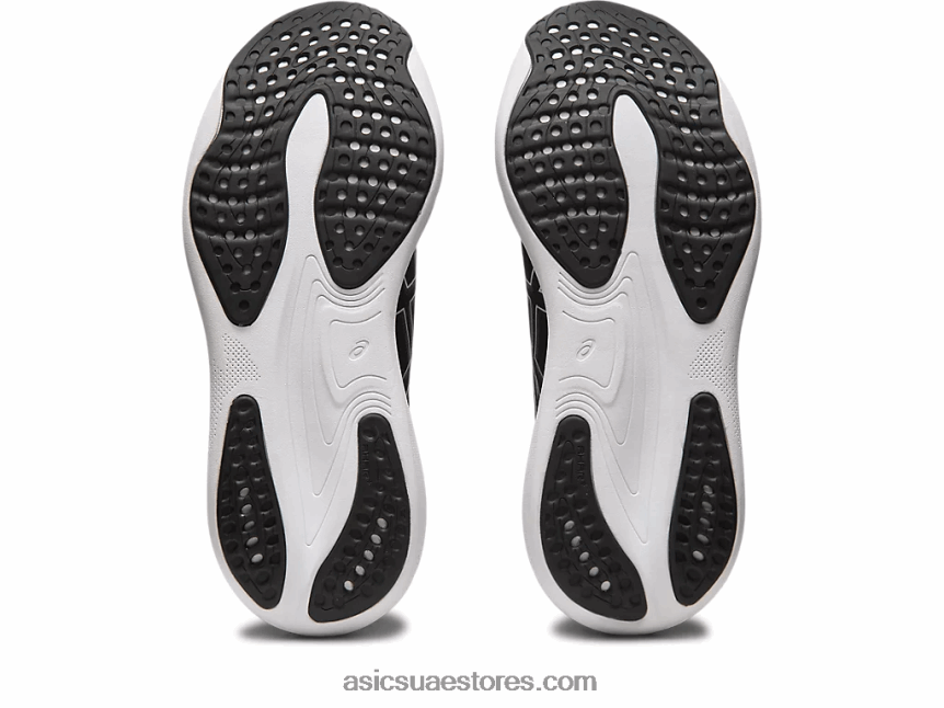 Asics أسود / فضي نقي هلام نيمبوس 25 عريض 2N24DJ340