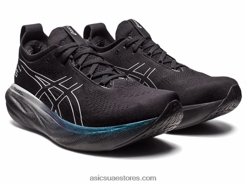 Asics أسود / فضي نقي هلام نيمبوس 25 بلاتين 2N24DJ342