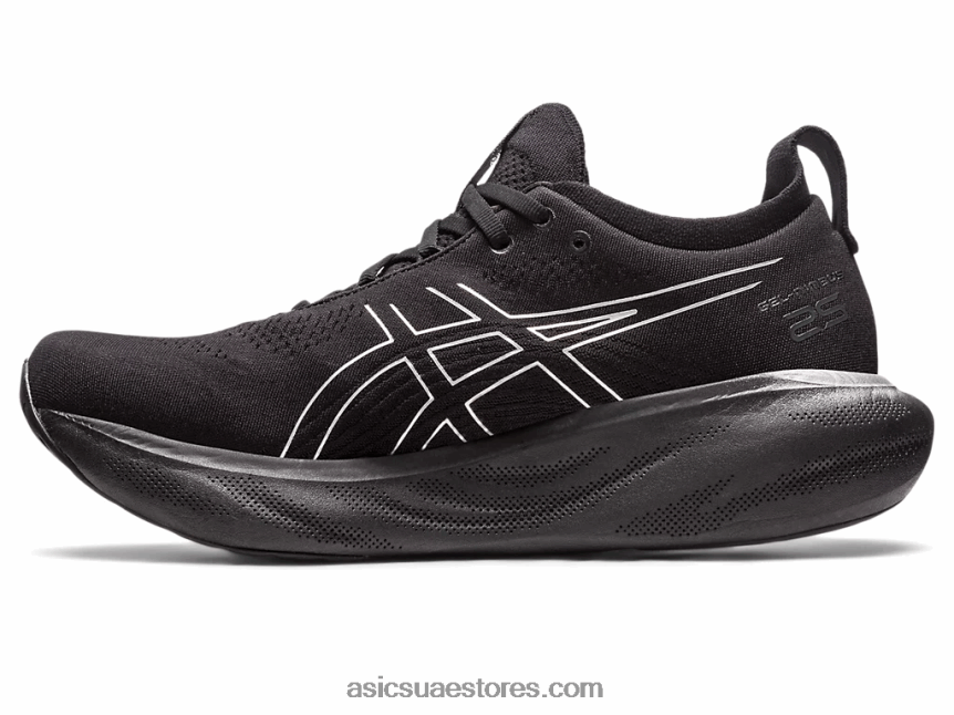 Asics أسود / فضي نقي هلام نيمبوس 25 بلاتين 2N24DJ342