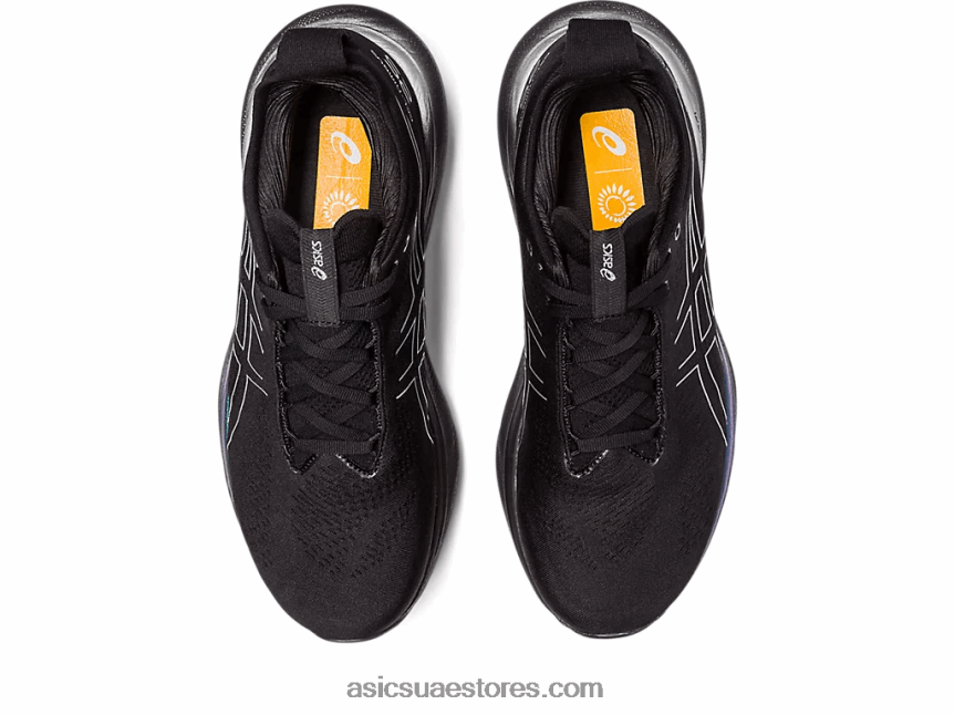 Asics أسود / فضي نقي هلام نيمبوس 25 بلاتين 2N24DJ342