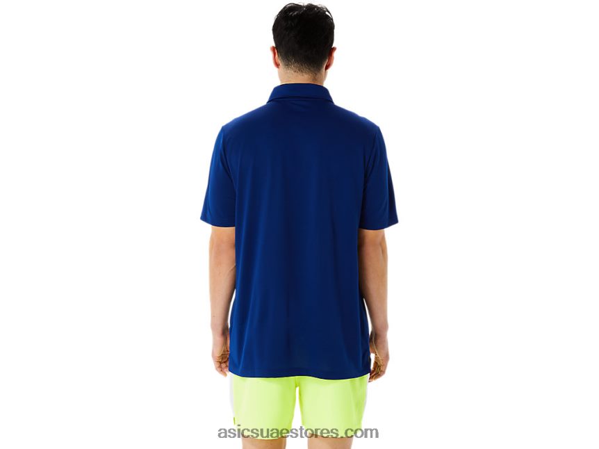 Asics أزرق غامق (بانتون 281 ج) الرجال بولو سداسي التدرج wch 2N24DJ1216