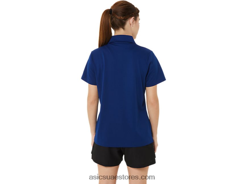 Asics أزرق غامق (بانتون 281 ج) المرأة بولو سداسي التدرج wch 2N24DJ3214