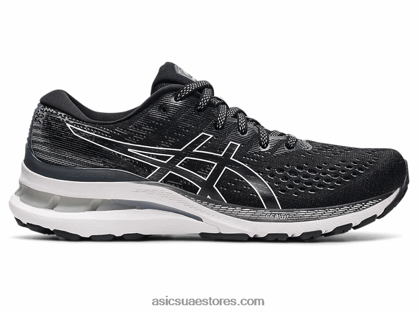 Asics أسود / أبيض جل كيانو 28 عريض 2N24DJ3868